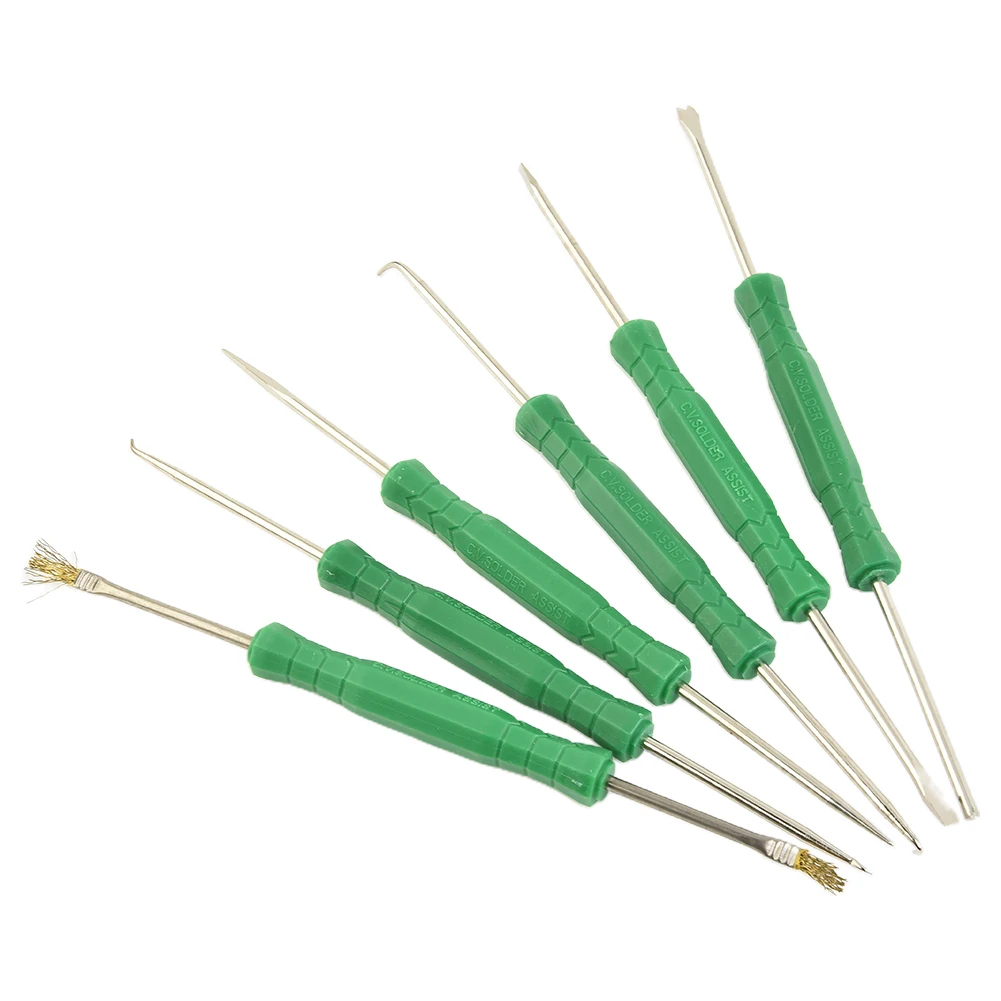 6 Pcs PCB Desoldering Aid Assist Tool Kit Scraper Hook Brush Set For Soldering Welding Equipment Cleaning Repair Tool Hand Tools