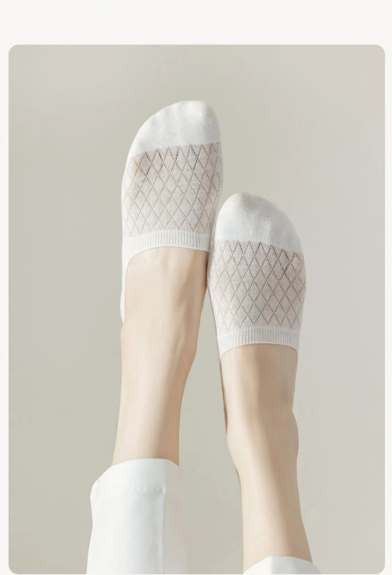 8 Double Spring/Summer Women's Boat Socks Mesh Breathable Thin Invisible Socks Multi functional Suitable for Sports and Leisu
