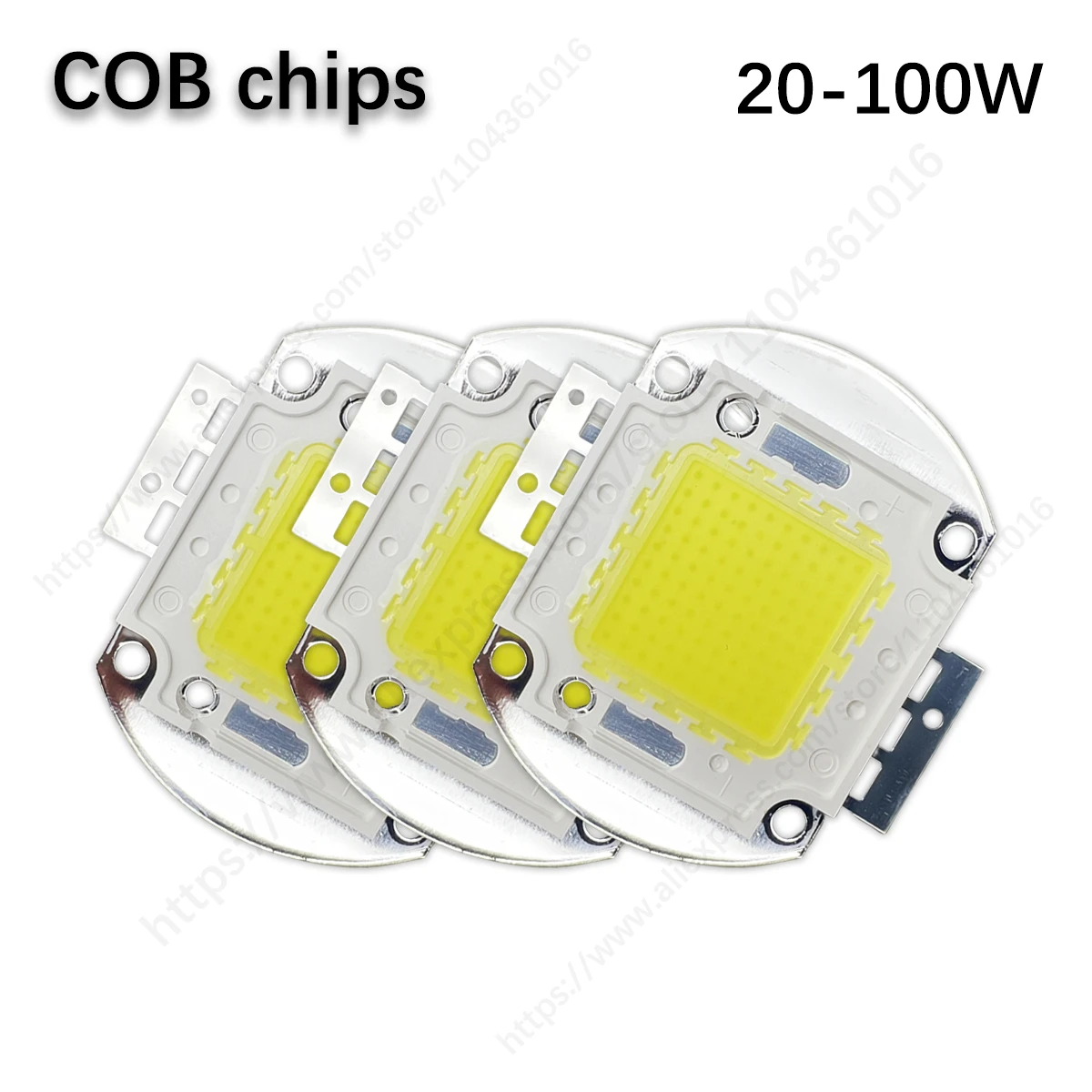 

High Power COB Chip 10W 20W 30W 50W 100W Warm Natural White For DIY 20 30 50 100 W Watt Outdoor Lighting Foodlight LED Bulbs