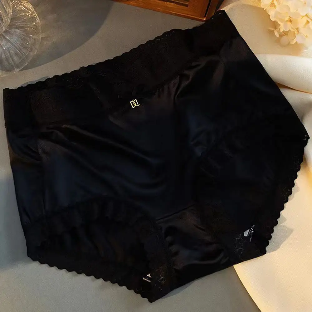 

Comfortable Soft Middle Waist Fashion Underpants Satin Women Underwear Lace Lingerie Lady Briefs Ice Silk Panties