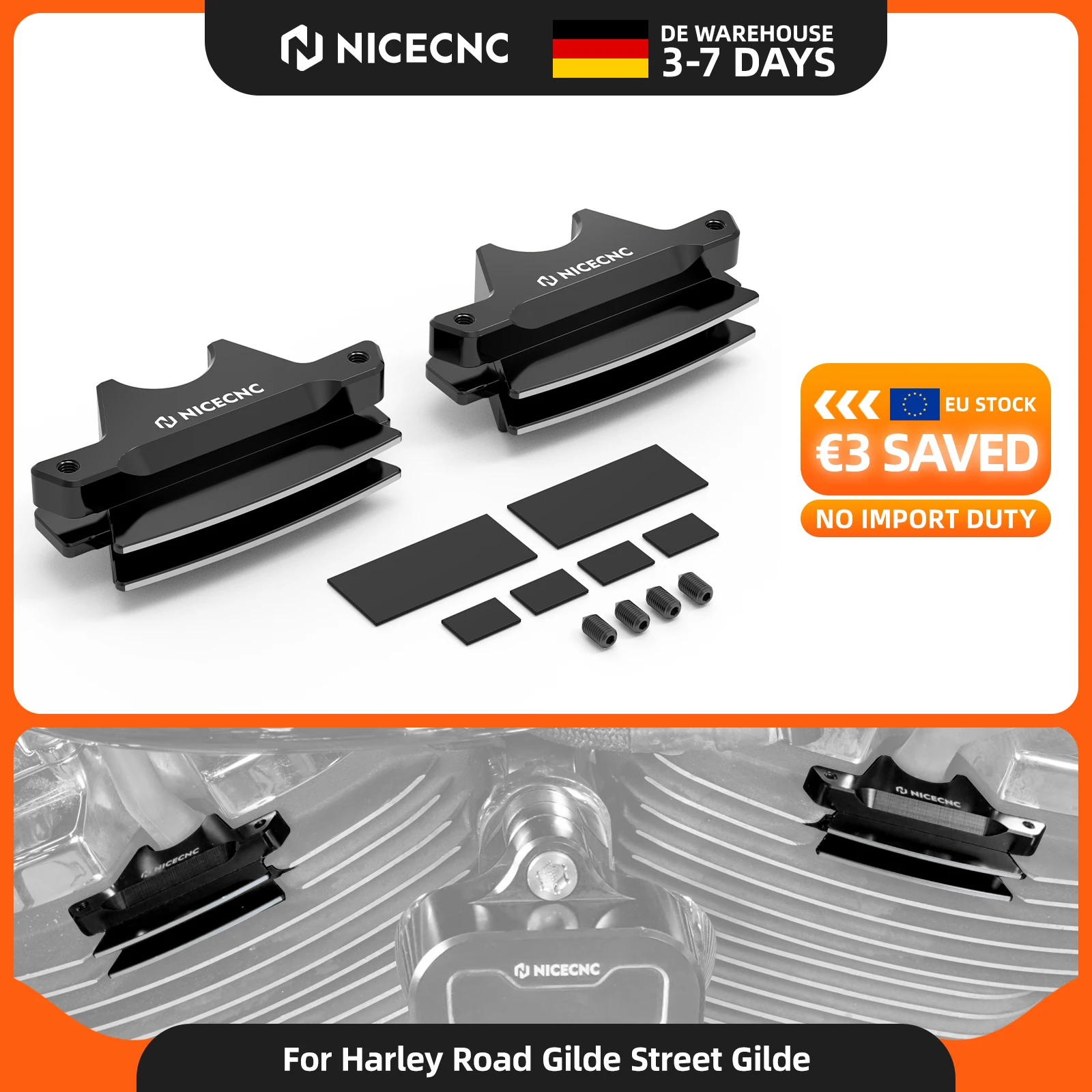 Für Harley Street Glide Road Glide Road King Zündkerzenabdeckung mit Rippen Road Glide FLTRX Road King FLHR Street Glide FLHX Street Glide FLHX Street Bob 114 FXBBS Low Rider ST FXLRST Heritage