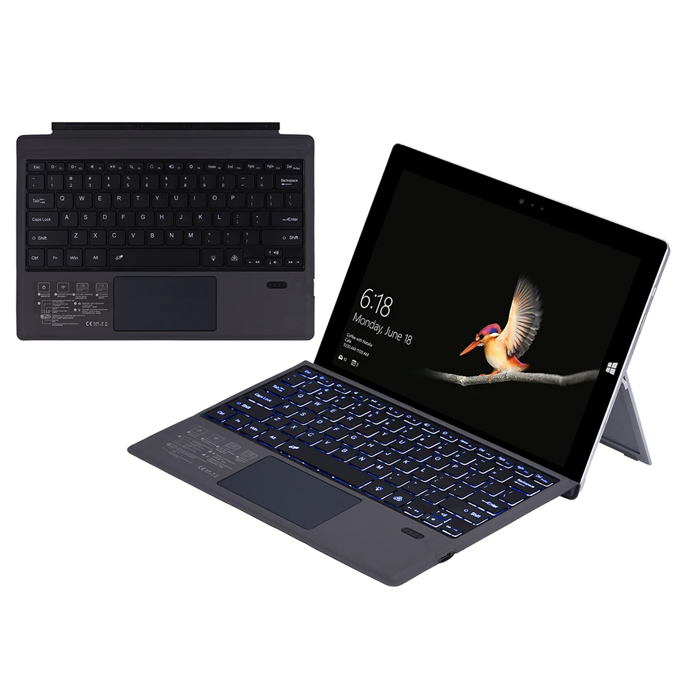 

SF-1089D Microfiber Leather Magnetic Wireless Bluetooth-compatible Keyboard for Microsoft Surface Pro 6/5/4/3