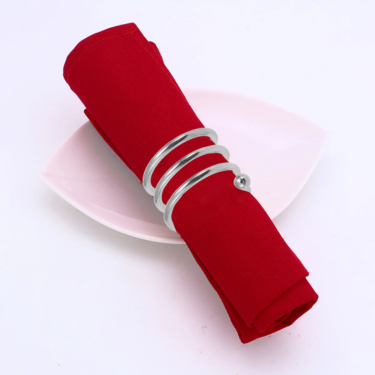 

6 pcs Napkin Rings Spring Type Metal Decorative Dinner Table Wedding Party Serviette Holder Bridal Shower Decoration