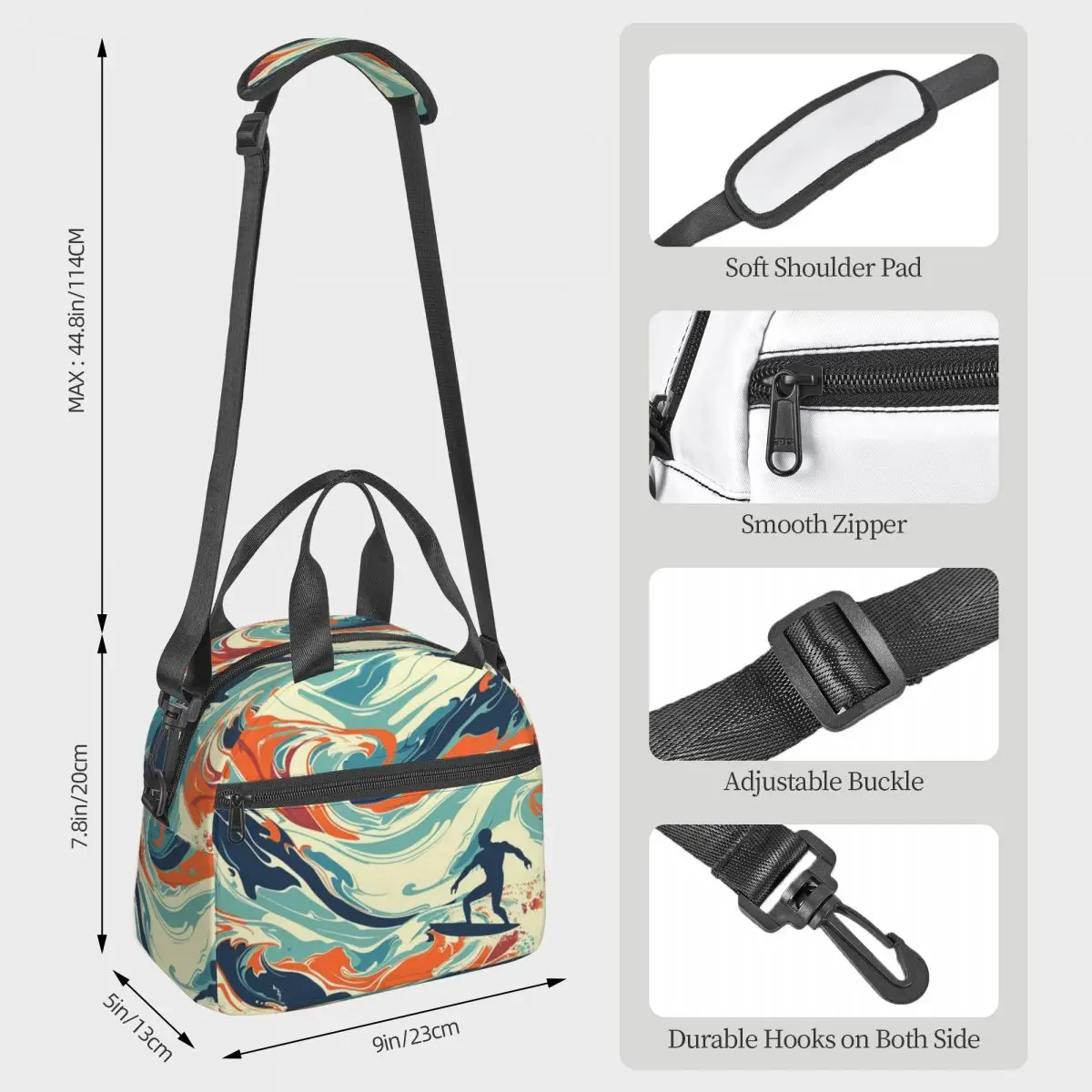 Mr Zogs Surfing Sex Wax Lunch Bags Insulated Bento Box Leakproof Lunch Tote Picnic Bags Cooler Bag for Woman Girl