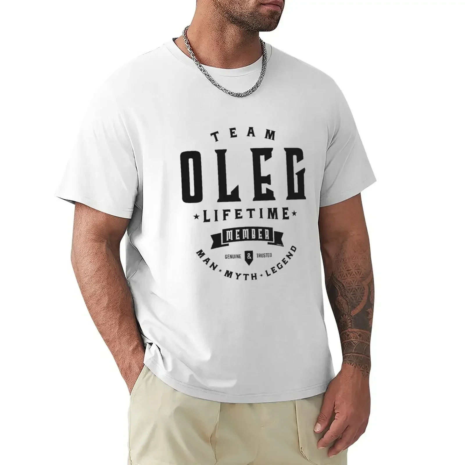 تي شيرت كبير الحجم وطويل القامة للرجال ، فريق Oleg ، تصميم الجمارك ، تصميم خاص بك ، كبير وطويل القامة