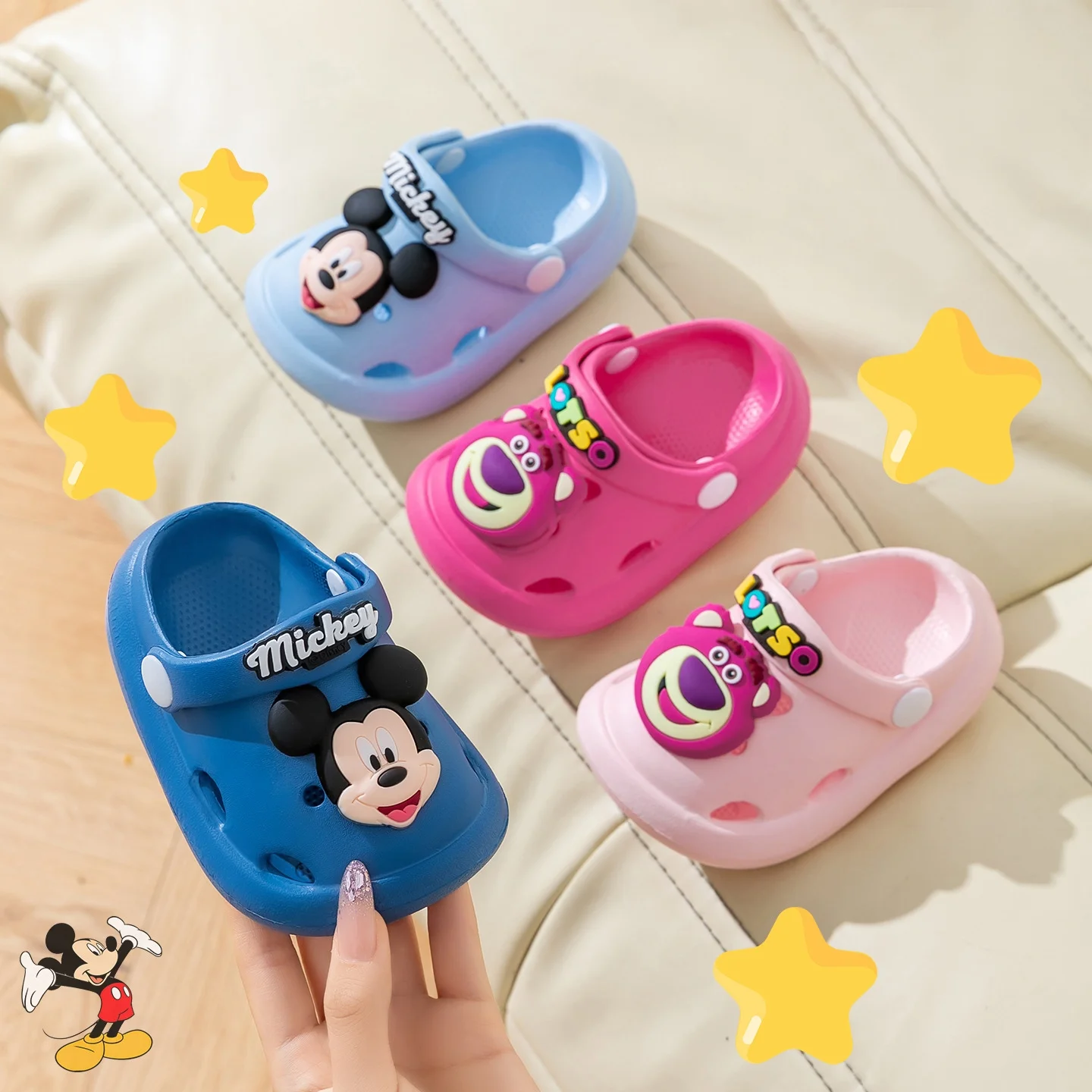 أطفال حذاء كاجوال الصنادل إيفا الشاطئ الكرتون أحذية الصيف أحذية للفتيات المضادة للانزلاق تنفس الأزرق الوردي الأحذية حجم 13 سنتيمتر-20 سنتيمتر #1