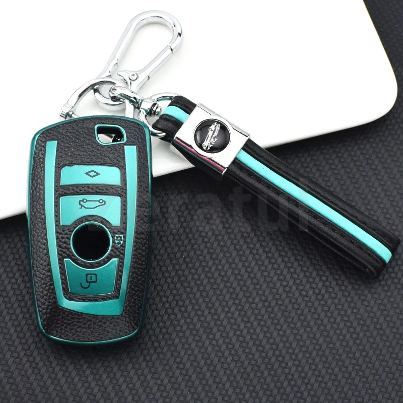 TPU Leather Car Key Case Cover Shell Fob Protector For BMW 1 2 3 4 5 6 7 Series X1 X3 X4 X5 X6 F30 F34 F10 F07 F20 G30 F15 F16