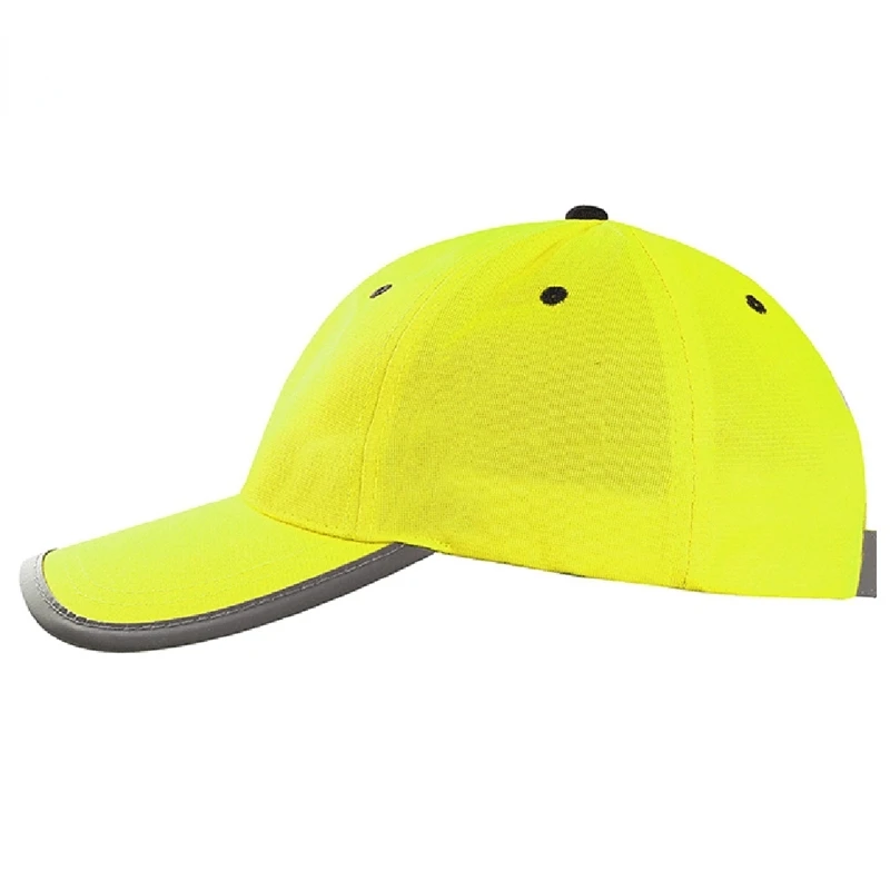 Gorra de béisbol reflectante de alta visibilidad, gorro de seguridad amarillo, casco de seguridad para el trabajo, gorro lavable, gorro de tráfico