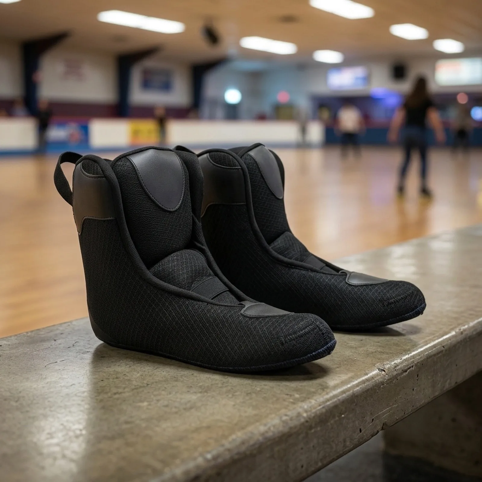 Black Thickened Foam Inner Lining Roller Skate Liners With PU Upper And TPR Sole For Ice Rink For Sessions Comfortable Shoe Boot view 6