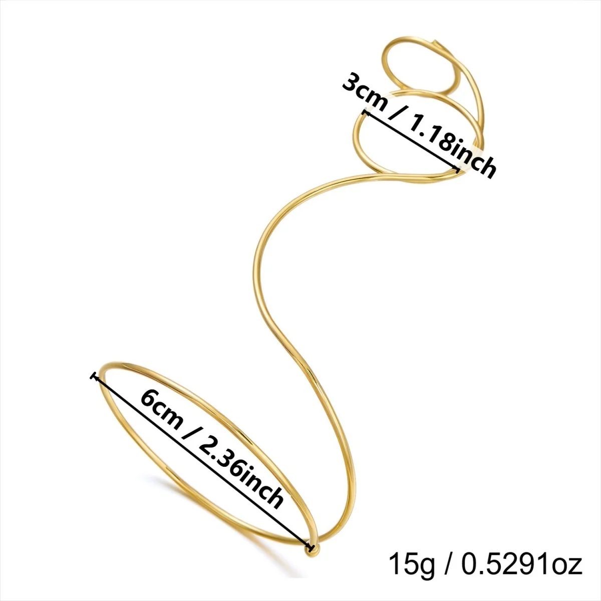 Einfache Edelstahl-Metall-Armreifen für Damen und Herren im Nischen-Stil mit geometrischen Spiralstreifen, offener Armreif-Schmuck. – Detail 31