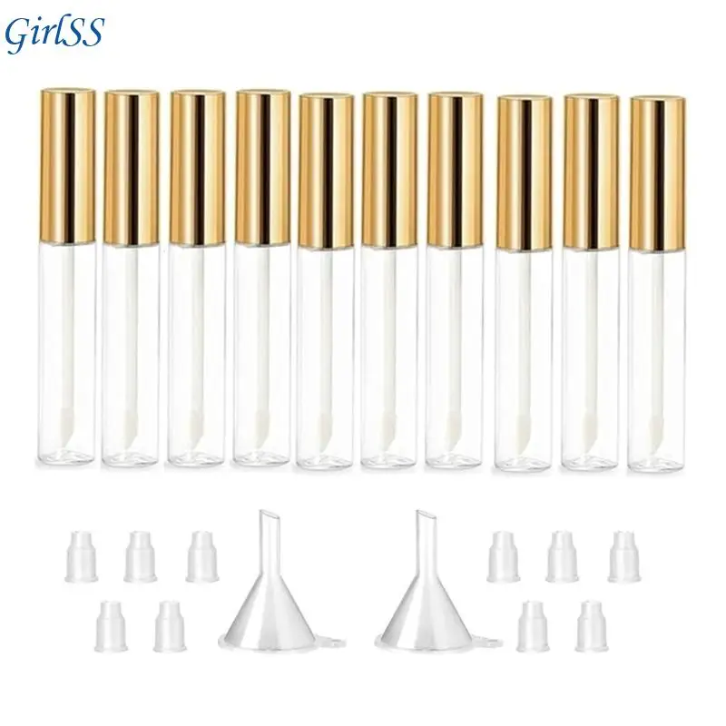 10ml Empty Mascara Tube with Eyelash Wand,Eyelash Cream Container Bottle with Funnel and Leak Stopper for Women Girls T4MB
