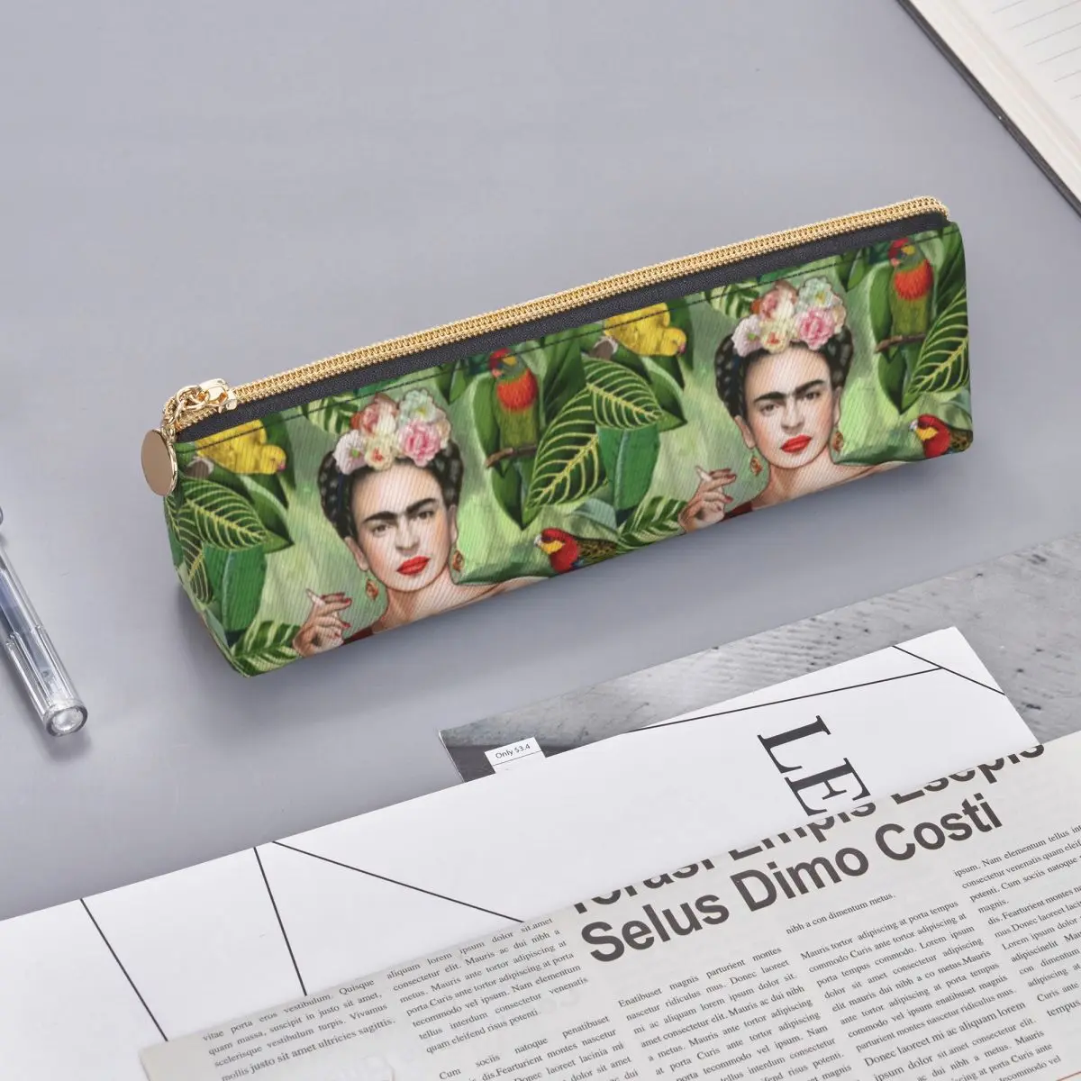 Frida Khalo Flowers Artist Painter Pencil Case for Boys Girls School Pen Box Pencil Bag Stationery Supplies Pen Holder Bag view 2