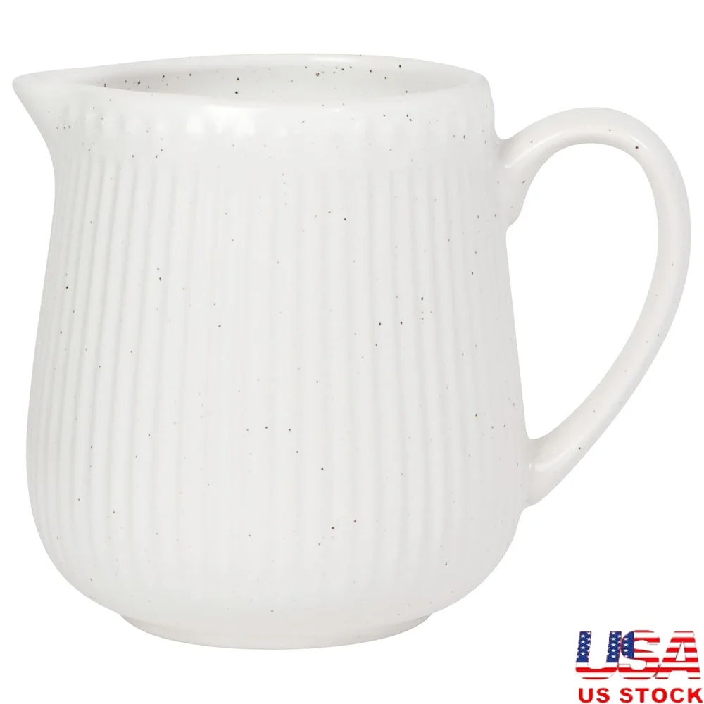 

10 oz Stoneware Creamer Dishwasher Safe Traditional Serveware Durable Kitchen Essential Perfect Milk or Cream