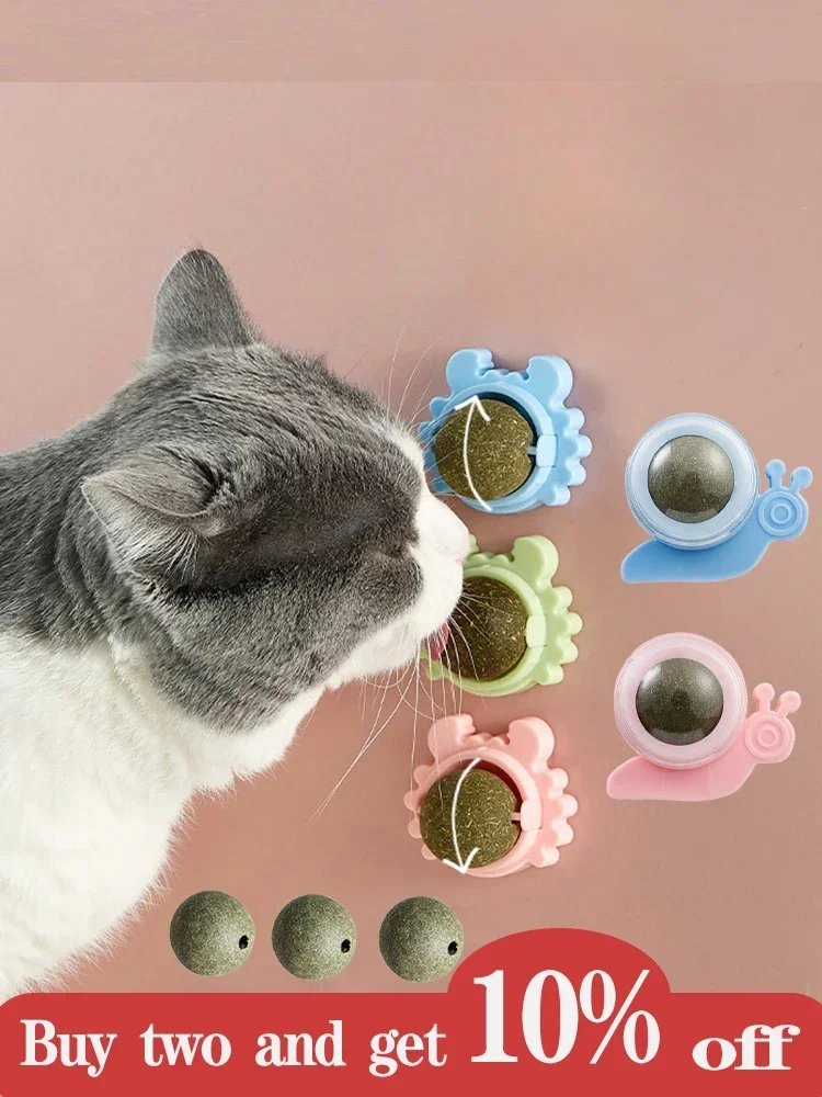 Natural Candy Snack Ball, Rotatable Toy, Catnip, Pure Cat, Molar Toothpaste, Edible Bolus, Teeth Cleaning, Bite-resistant Toys,