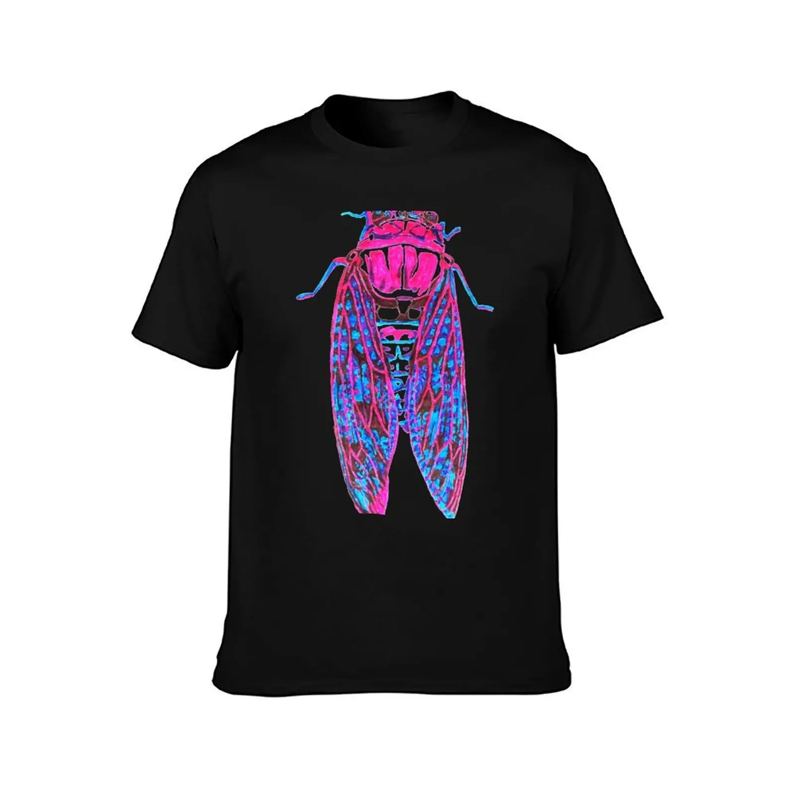 Cicada T-Shirt, Summer Casual Cotton Tee, Oversized Streetwear Tops, Vintage Graphic Print, Loose Fit Short Sleeve, 100% Cotton