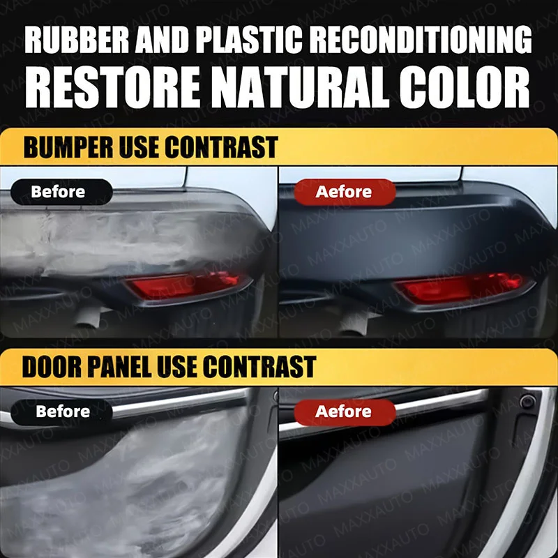 Car Plastic Repair & Panel Renewal Wax Coating Agent Car Leather & Plastic Back To Black Shine Gloss Long-Lasting Polish