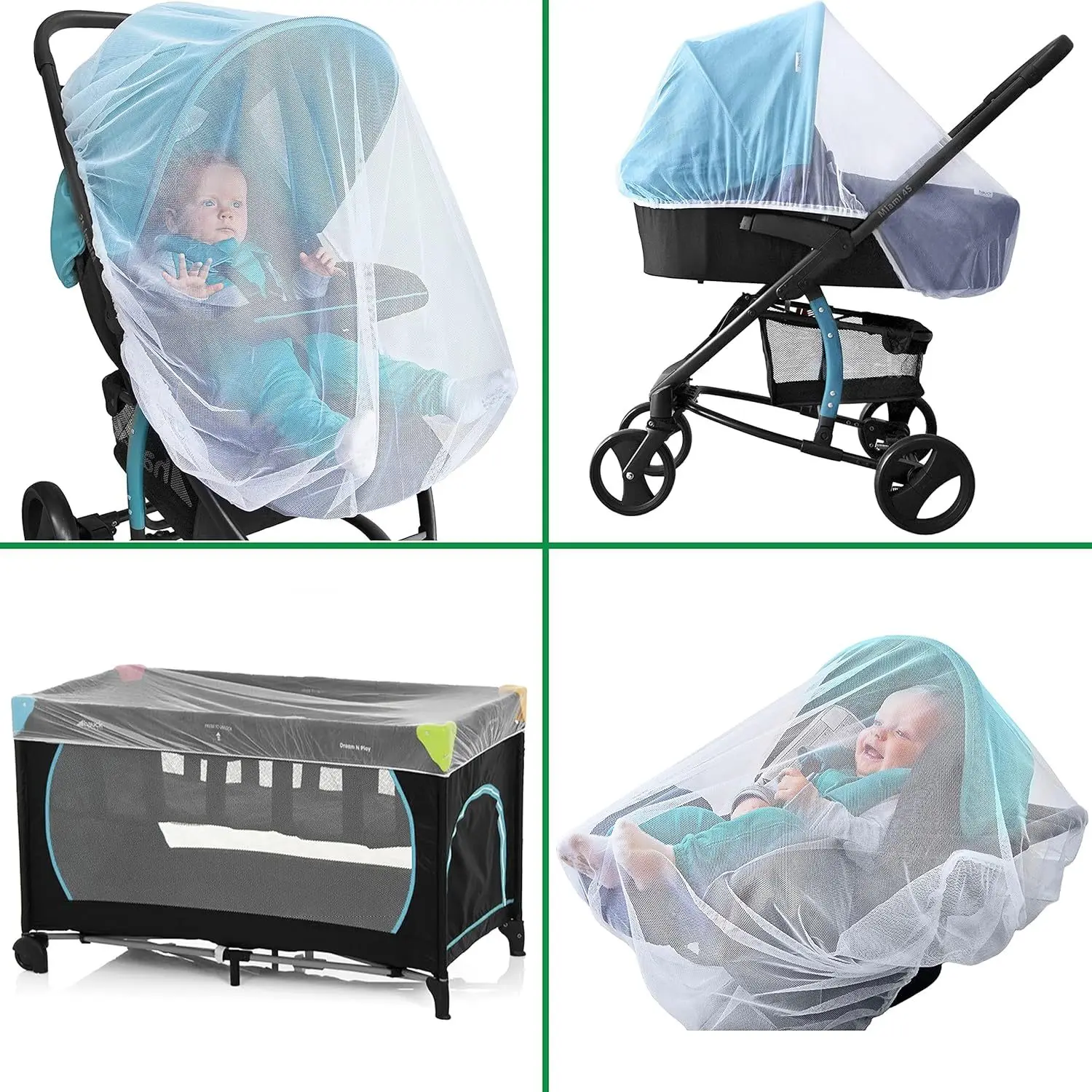 

Crib, mosquito net, stroller, net cover