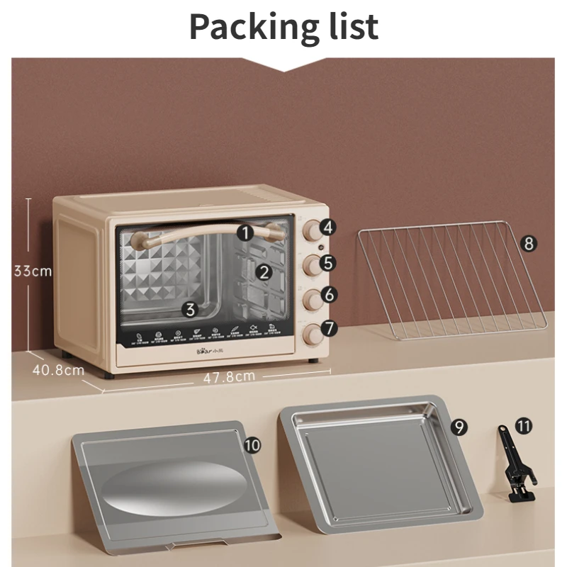 Horno eléctrico para el hogar, gran capacidad, 220V, L 40, automático, para hornear