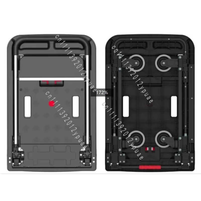 250KG Heavy Duty Folding Aluminum Platform Trolley, 4 Silent Wheels Portable Warehouse Hand