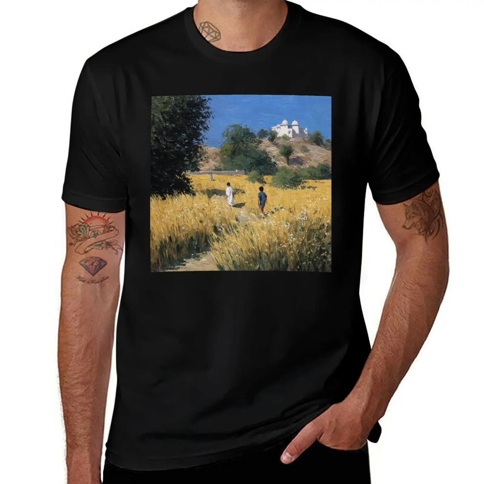 

Rajasthan Post-impressionist painting style T-Shirt summer top custom t shirt heavyweight t shirts for men