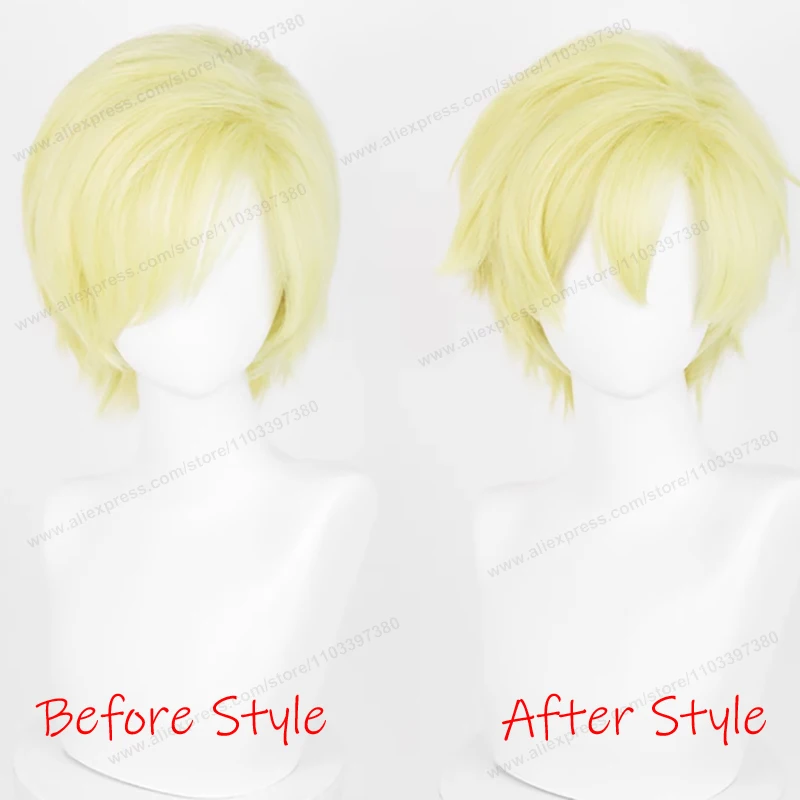 Anime Tamaki Suoh Cosplay Wig 30cm Bright Yellow Short Man Hair Heat Resistant Synthetic Wigs