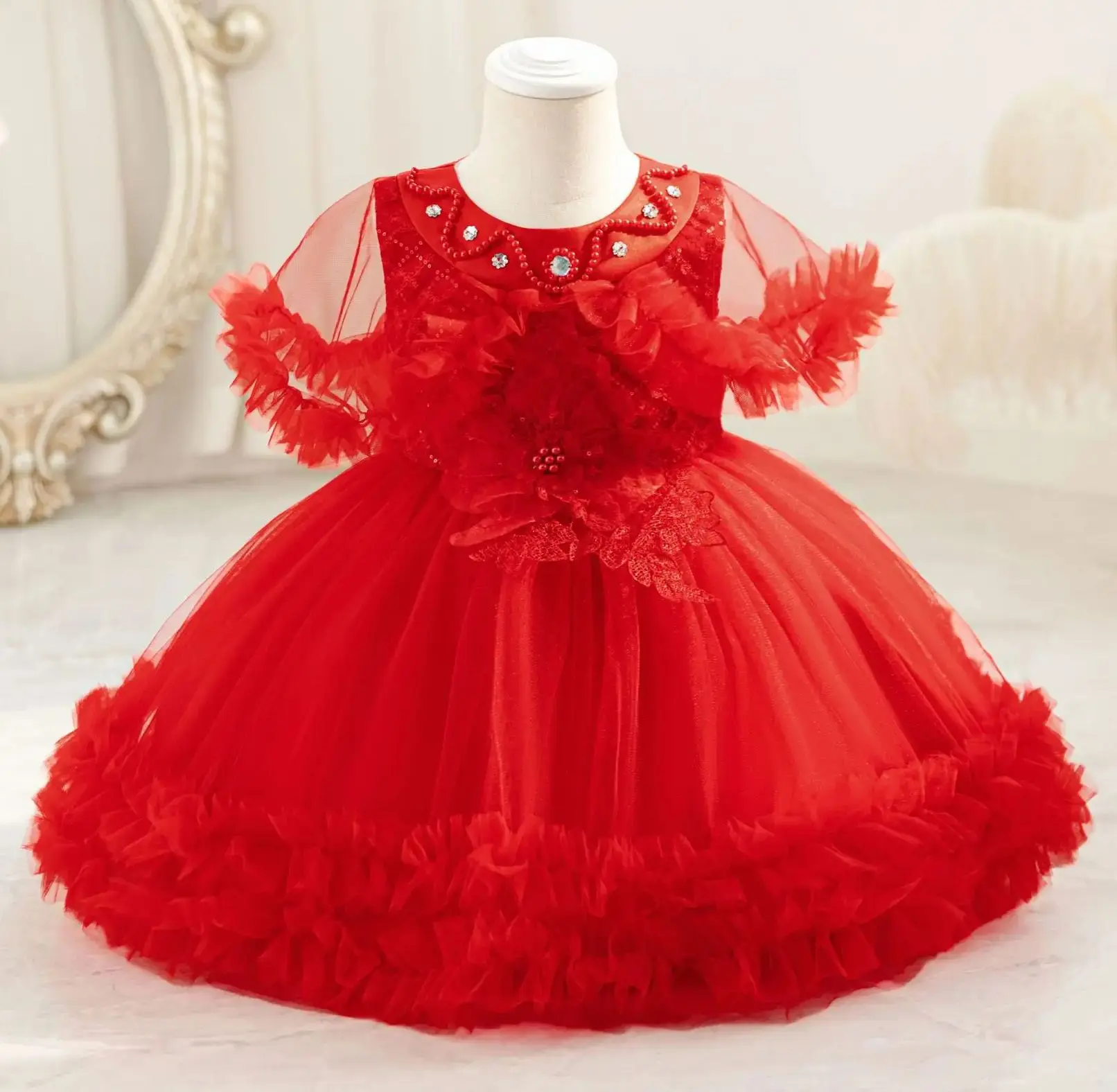 

Винтажные праздничные платья для маленьких девочек. Детская рождественская одежда. Праздничное платье с цветочным узором для девочек на Хэллоуин от 0 до 4 лет.