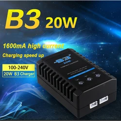 B3 20W Battery Balance Charger for 7.4V 11.1V 2S- 3S Lipo for RC Drone Unmanned Aerial Vehicle UAV Durable Smart Accessories