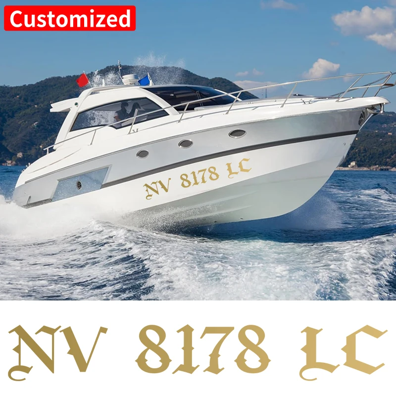 

2 шт., наклейка с регистрационным номером, водонепроницаемая самоклеящаяся наклейка для яхт, лодок, моторных лодок, каяков, автомобиля, персонализированная