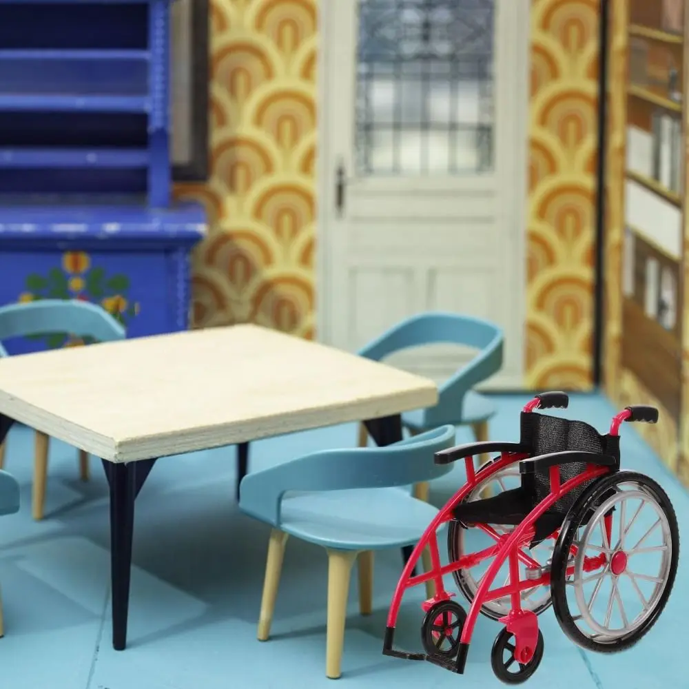 

Dollhouse Accessory Miniature Wheelchair Children Gits DIY Dollhouse Dollhouse Decor Foldable Realistic Wheelchair Playset