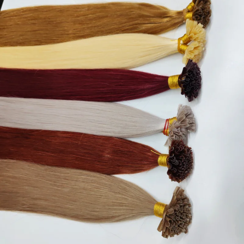 

U Tip Human Hair Extensions Straight Pre Bonded Keratin Hair Natural Smooth No Knots Machine Remy Nail Hair 50g/100g For Salon