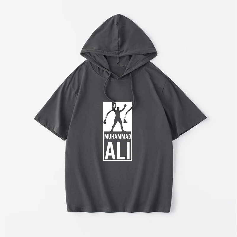 

Худи и футболка Muhammad Ali Boxing Sport с коротким рукавом, модная одежда для женщин и мужчин, свободный крой, хлопок, летняя молодежная мода