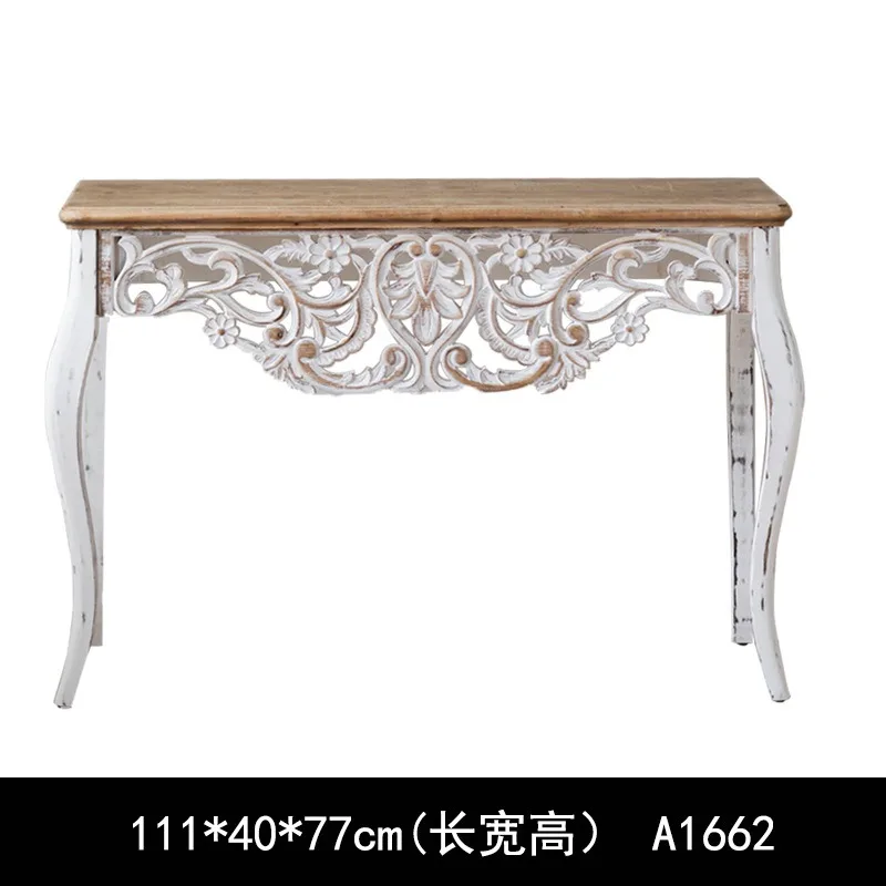 American-style carved entryway counter, guesthouse front desk decorative rack, wedding photography backdrop wall, new Chinese-st