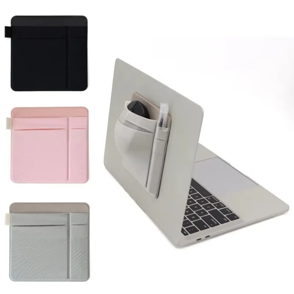 PU Leather Laptop Sticker Bag Elastic Canvas Waterproof Laptop Back Storage Bag Multifunctional Portable