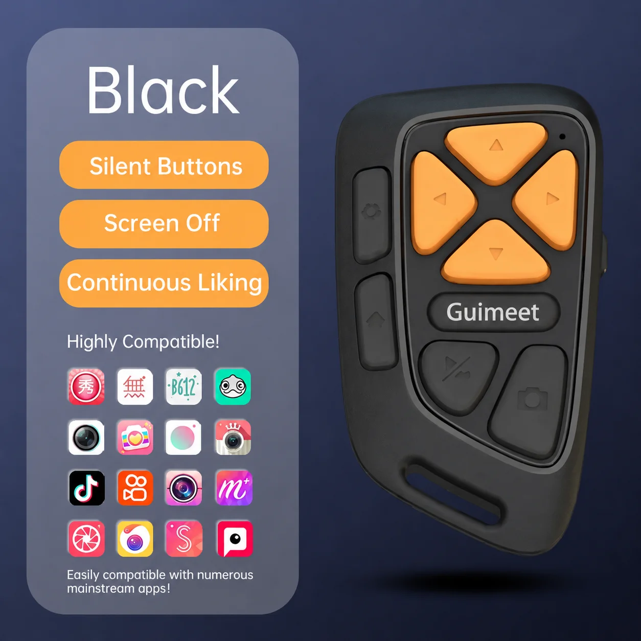 8-Button Bluetooth Selfie Remote, Video Scrolling & Camera Shutter Clicker, 10M Wireless Control for TikTok/Short Video