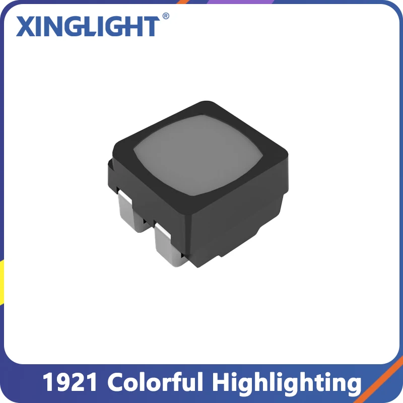 

XINGLIGHT 100pcs 1921 RGB LED Bead 5V Colorful HighLighting XL-Z1921RGBA-SF Black Matte Package Surface Mount Emitting Diode