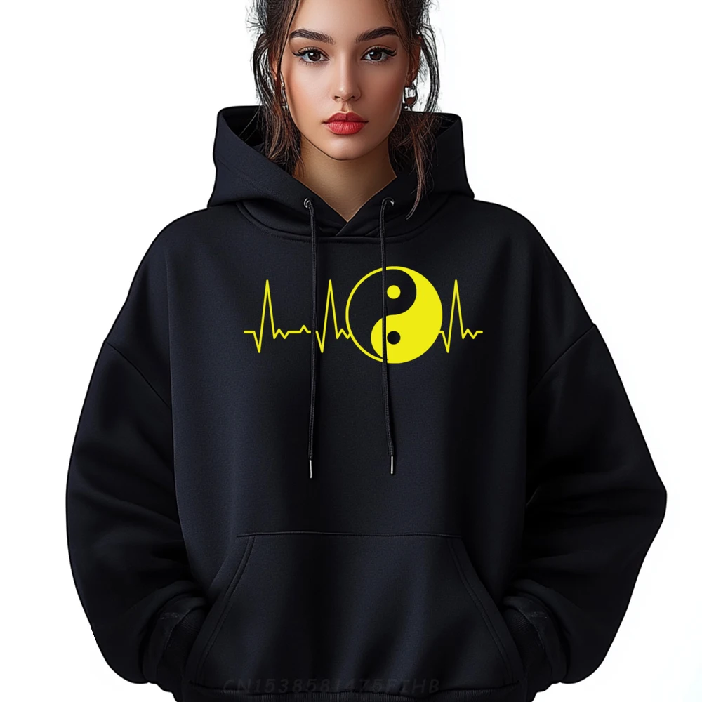 

Heartbeat Yin Yang Mens Designer Clothes Mens Gifts Slogan New Pullover Hoodies Men Christmas Sweater Long Sleeve