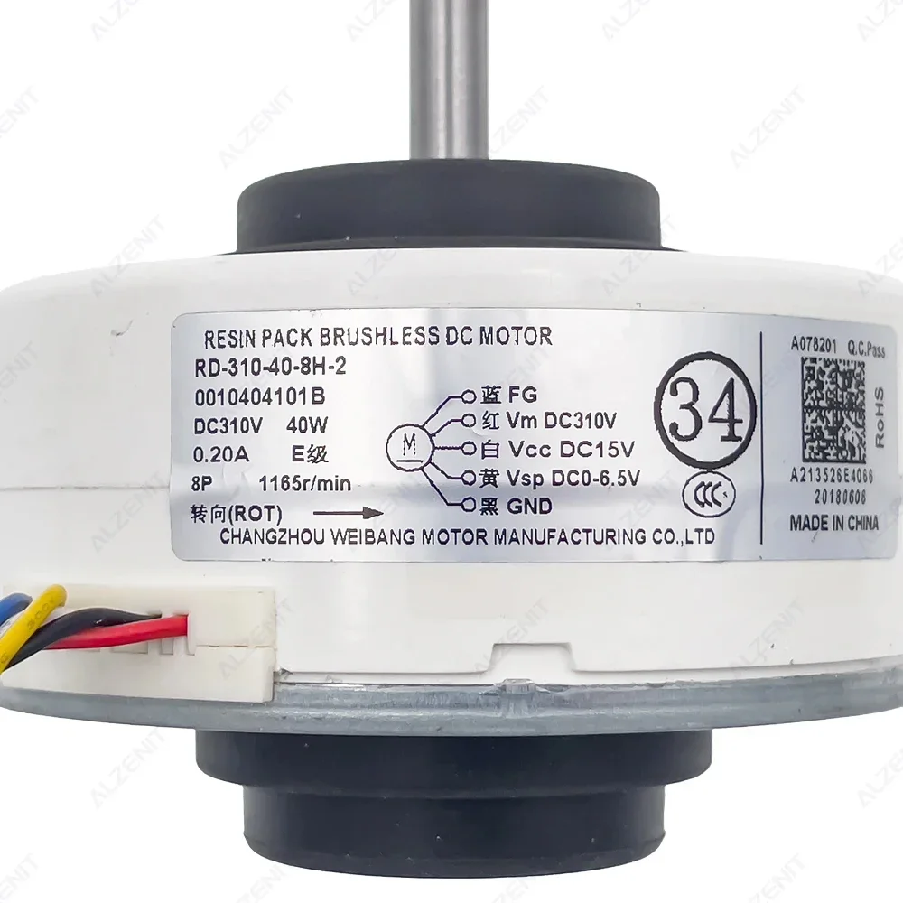 Nowość dla jednostki wewnętrznej klimatyzatora Haier Silnik wentylatora DC RD-310-40-8H-2 0010404101 B DC310V 40W Części kondycjonujące