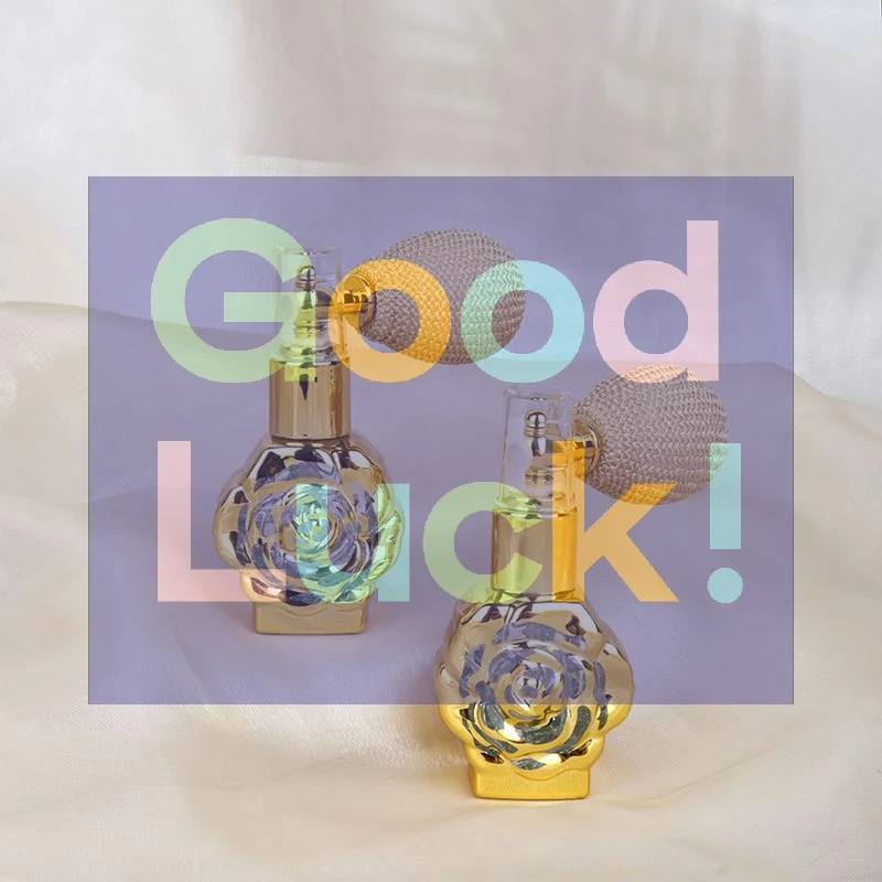Perfume Fragrance Powder - 【WA】1Pcs Rose Glass Perfume Powder Atomizer