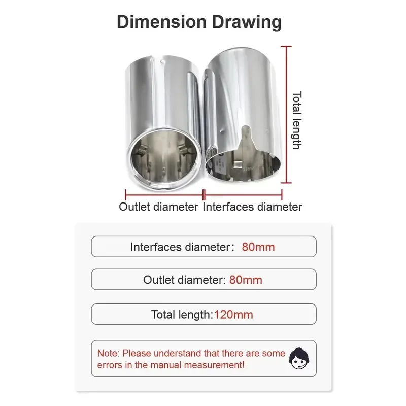 Hot Sale Car Exhaust Tips for G80 G82 G83 G87 M2 M3 M4 304 Stainless Steel Tail Pipe OEM Style 4 PCS