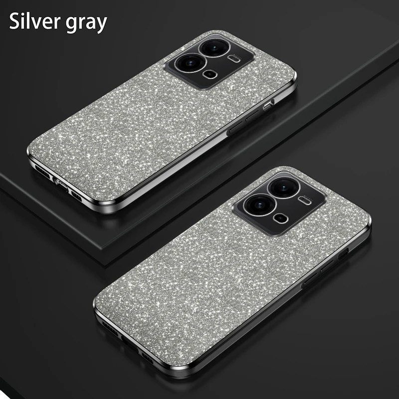 For Vivo v25 Case Vivo V25e Phone Case Vivo V25 v25e V25E Cover Luxury Gradient Glitter Plating Silicone Back Cover Funda