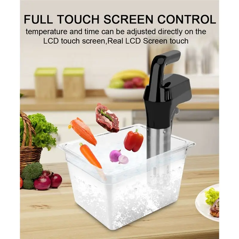 A98G-IPX7 Waterproof Sous Vide Immersion Circulator Vacuum Slow Cooker With LCD Digital Cooker LCD Touch Immersion EU Plug