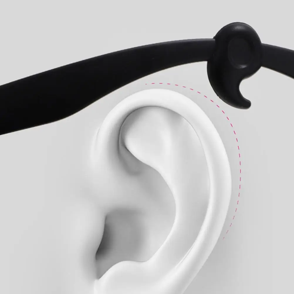 

20 Pairs Anti-slip Ear Grips for Glasses Lightweight Durable Silicone Retainers Round Shape Black White Long-term Use Eyewear