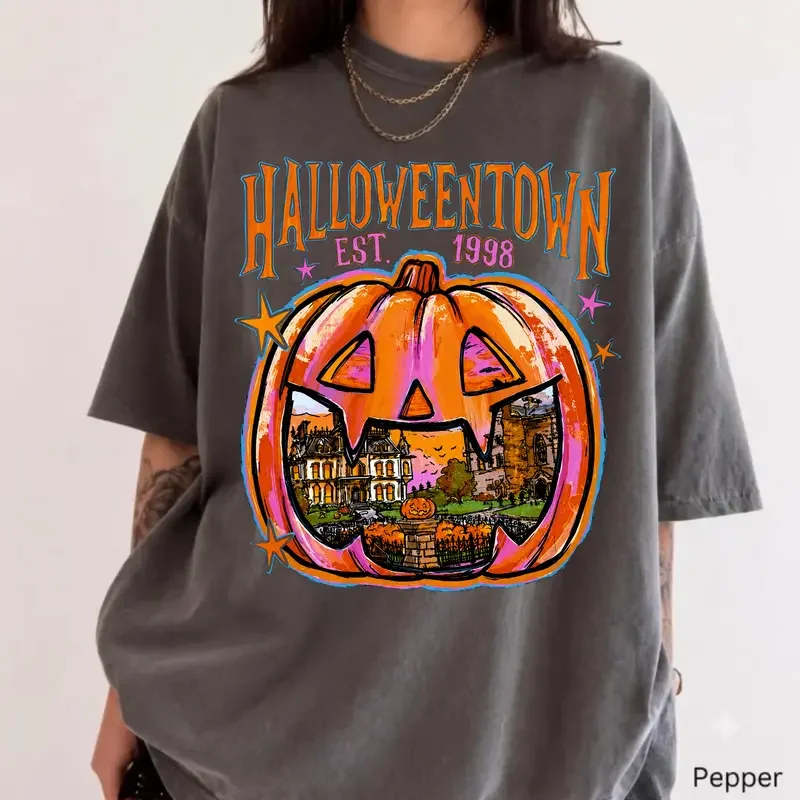 Comfort Colors Preppy Pumpkin Shirt, Vintage Jack O Lantern Halloween Graphic Tee, Cozy Fall Autumn T-Shirt, Retro Pumpkin Season Apparel, Halloween Gift