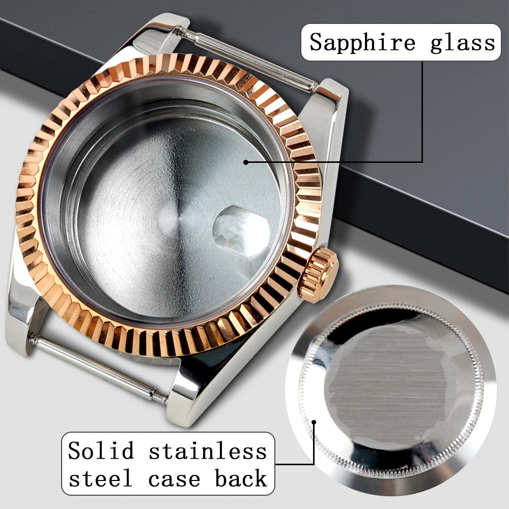 

36mm/39mm NH35 Watch Case Sapphire Glass Waterproof Solid 316L Stainless Steel for Datejust NH35 NH36 Movement 28.5mm Dial
