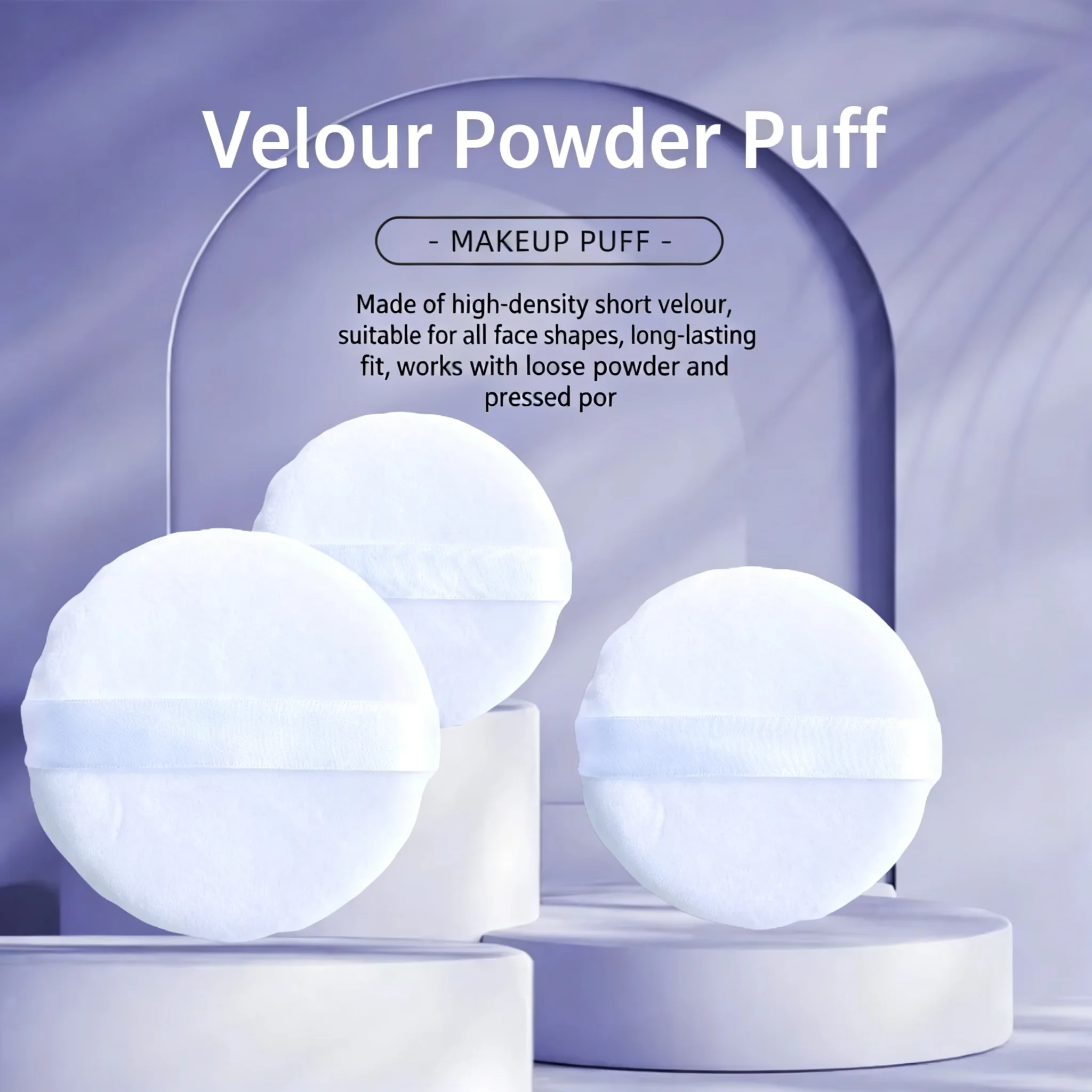 Ultra-Soft Double-Sided Flocked Powder Puff Sponge Crystal Velvet Make-Up Setting Air Cushion Loose Powder Puff Makeup Tool
