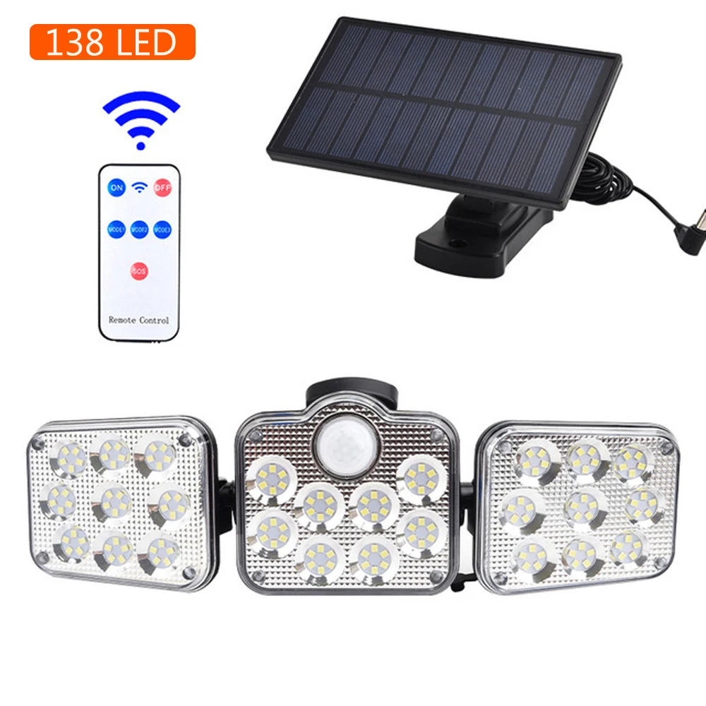 

Outdoor Solar Lamp 138 LED Solar Light Powered Sunlight Waterproof PIR Motion Sensor Street Light for Garden Decoration