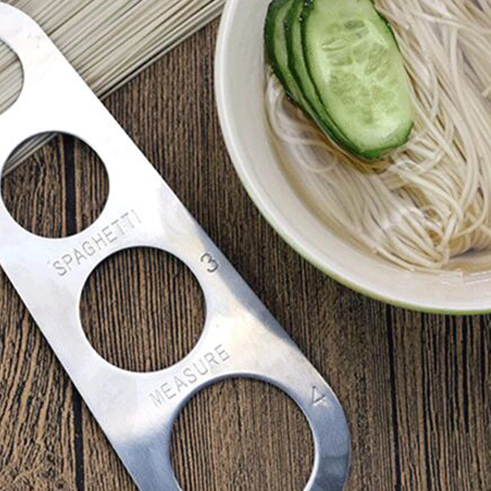 

2pcs Stainless Steel Noodle Measuring Tool 4 Hole Spaghetti Measurer Kitchen Gadget For Pasta Portion Control Compact Design