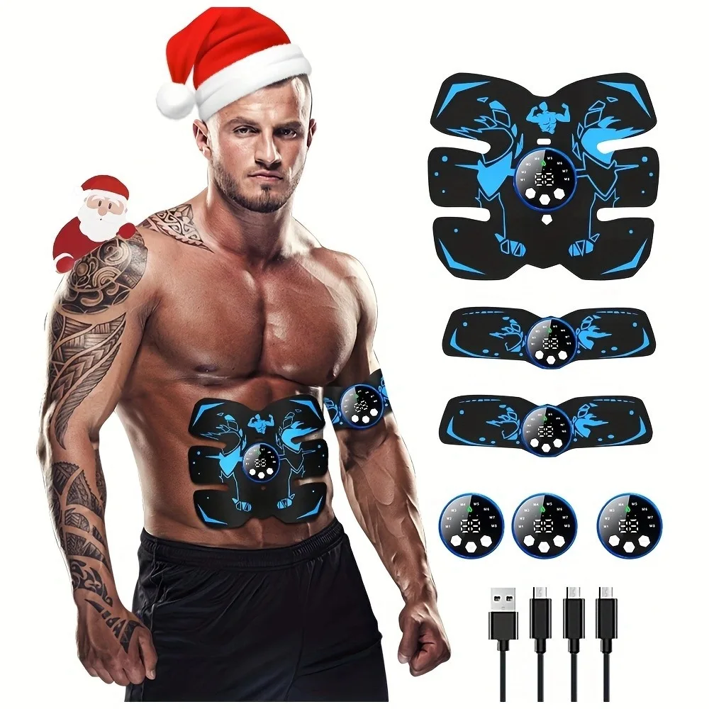 

EMS Abs Trainer Rechargeable Abdominal Muscle Stimulator Belt With Multiple Fitness Modes For Core Workout And Home Gym Use