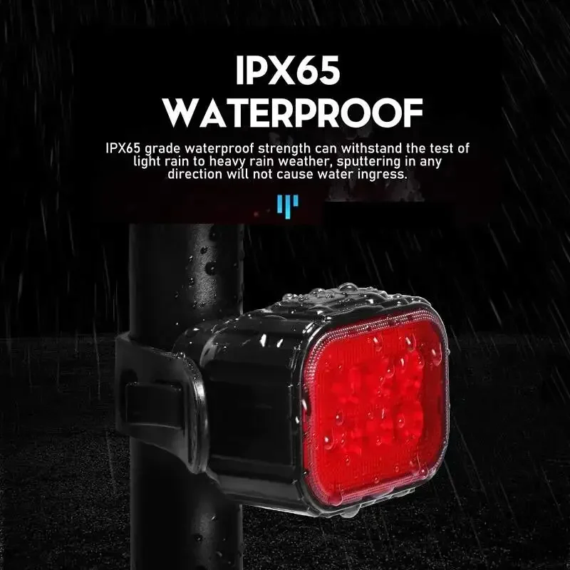 Ultra Bright Bike Rear Light USB Type‑C Rechargeable Waterproof Bicycle Taillight Multi‑Flash Modes Safety Lamp Night Cycling