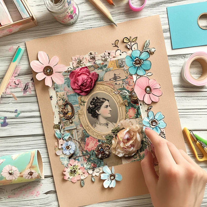 Set Kertas Scrapbook 6x6 inci (36 Lembar): Pola Cat Air Floral untuk Scrapbooking, Origami & Dekorasi Planner – Perlengkapan Kreatif